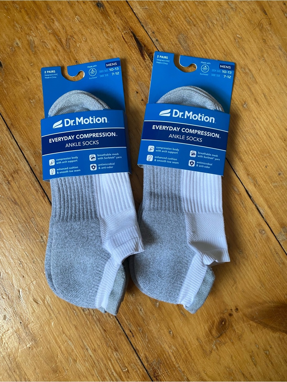 Dr.Motion Men’s Compression Ankle Socks two 2packs (4 pairs total) valued at $20